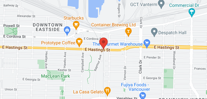 map of 301 983 E HASTINGS STREET